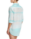 Apres Soleil Tie-Dye Button-Down Coverup Shirt