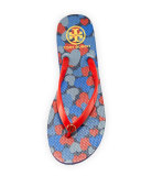 Classic Striped-Edge Thong Sandal