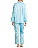 Chandelier-Print Pajama Set, Blue, Plus Size