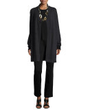 Boot-Cut Ponte Pants, Black