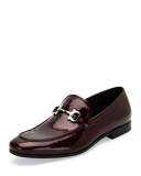 Funes 2 Patent Leather Gancio Loafer, Bordeaux