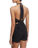 Chiva Crisscross-Front Romper Coverup