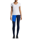 Rio Colorblock Sport Leggings, Midnight Blue