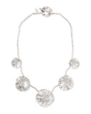 Serenity Silver Diamond & Floral Bib Necklace