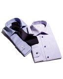 Contemporary-Fit Rope-Striped Dobby Dress Shirt, Navy