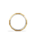 Faceted Metal Band Ring with Gold