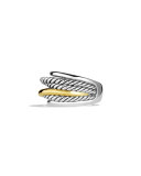 Crossover Narrow Ring with Silver/Gold