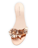 Lilico Floral Flat Slide Sandal, Rose Gold