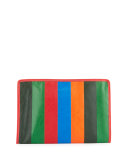 Bazar Striped Leather Pouch Bag, Multi