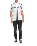 Skinny Moto Denim Jeans, Slate Gray