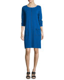 Long-Sleeve Embellished Shift Dress