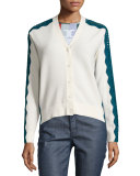 Gabrielle Embellished Cardigan, New Ivory/Oceano