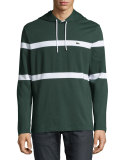Striped Mixed-Knit Hoodie