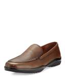Michigan Textured Leather Loafer, Coffee (Brown)