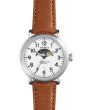 41mm Runwell Moon Phase Watch, Dark Cognac