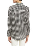 Brody Long-Sleeve Gingham Blouse