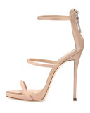 Coline Patent Triple-Strap 110mm Sandal