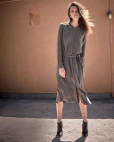 Long-Sleeve Silk Shirtdress, Petite  