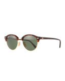 Round Monochromatic Clubmaster® Sunglasses