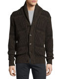 Geometric-Print Wool-Blend Cardigan