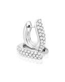 Pavé Diamond Hoop Earrings in 18K White Gold