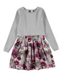 Credence Solid & Floral Dress, Size 2-12