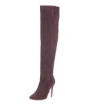 Olivia Suede Over-the-Knee Boot, Plum