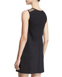 Sleeveless Shift Dress W/Center Bow, Black