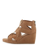 Dibs Lace-Up Wedge Sandal, Sienna