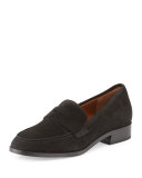 Sharon Embossed Suede Loafer, Black