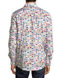 Butterfly-Print Sport Shirt, Multicolor