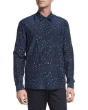 Pencil Dot Sport Shirt, Navy