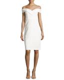 Luana Off-the-Shoulder Sheath Dress, White