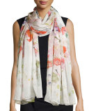 Flora Silk Chiffon Scarf