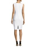 Classic Cady Scoop-Neck Dress, White