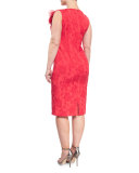 Dylan Sleeveless Floral Jacquard Sheath Dress, Plus Size