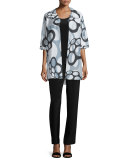 Floating Bubbles Open-Front Jacket, White/Black