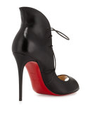 Mega Vamp Lace-Up Red Sole Pump, Black