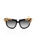 Ladybird Cat-Eye Sunglasses, Black