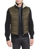Fyfield Quilted Shearling-Trim Vest