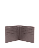 Pebbled Leather Bi-Fold Wallet, Brown