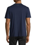 Grecca Multicolored-Print Short-Sleeve T-Shirt, Navy