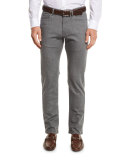Chrome-Wash Denim Jeans, Argento