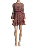 Cossette Lace Bell-Sleeve Dress