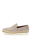 Millie Leather Slip-On Sneaker, Pumice
