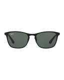Junior Chris Monochromatic Square Sunglasses, Black
