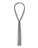 Long Multi-Strand Monili Fringe Necklace, Silver