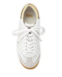 Scorpio Diamond Woven Wedge Leather Sneaker, White
