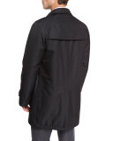 Single-Breasted Macintosh Jacket, Black