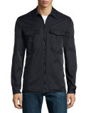 Sheiff Full-Zip Shirt Jacket, Black